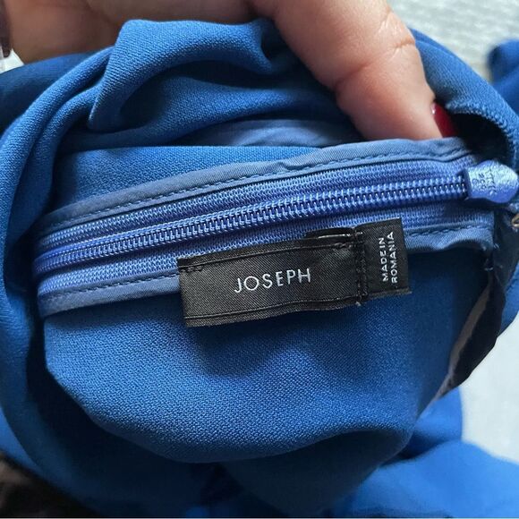 Joseph Blue Viscose High Neck Tie Blouse 6 - Picture 4 of 6